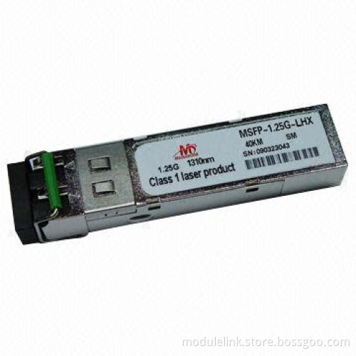 1.25Gbps/1,310nm/40km SFP Single Mode DDMI Optical Transceiver with +3.3V Single Power Supply